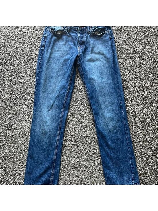Pull&Bear Denim - Pull&Bear Women's Navy Blue Denim Jeans Size 8 Straight Leg Utility Casual Spain